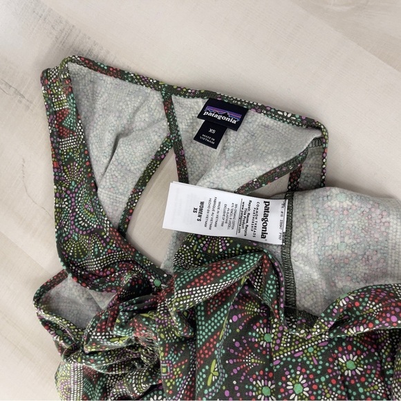 PATAGONIA womens printed dress organic cotton lyocell travel green XS - Picture 8 of 9